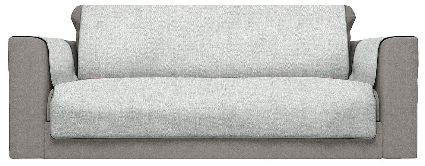 Copridivano con Copri Braccioli Seduta 125 cm in Poliestere Grigio