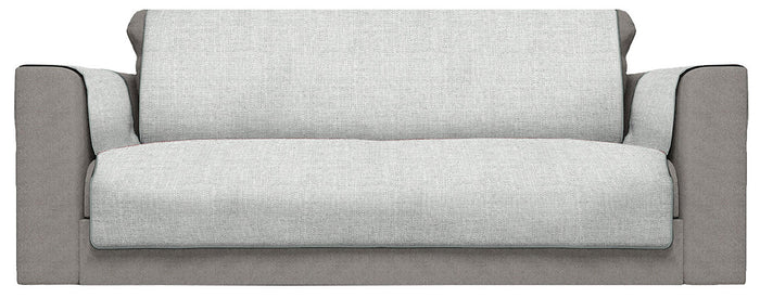 Copridivano con Copri Braccioli Seduta 60 cm in Poliestere Grigio