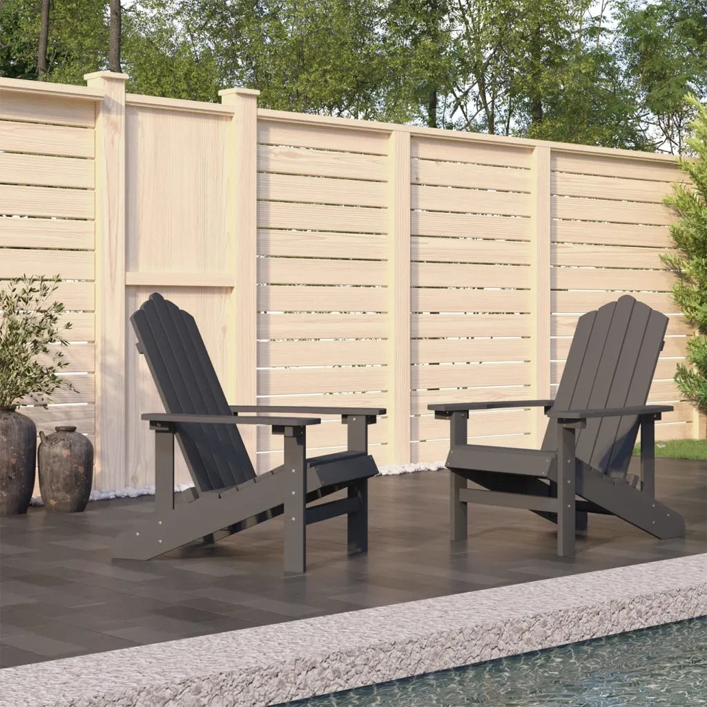 Sedie da Giardino Adirondack 2 pz | Sedie da Esterno in HDPE Antracite