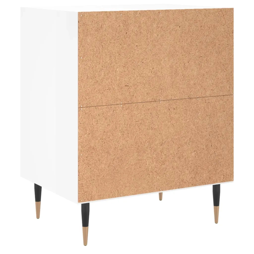 Comodino | Armadio da Notte | Mobiletto da notte Bianco Lucido 40x30x50 cm in Legno Multistrato