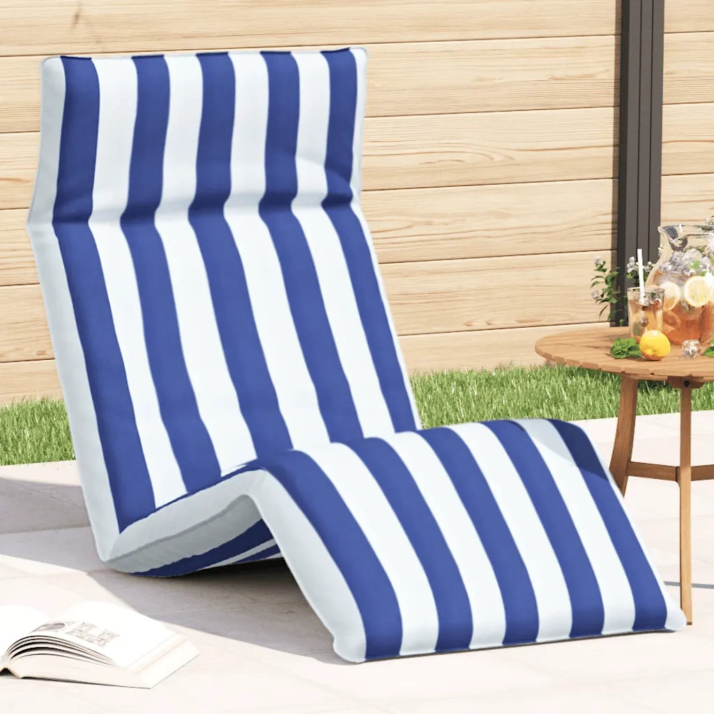 Lettino Pieghevole Blu e Bianco 175x54x8,5 cm in Tessuto Oxford 4019761