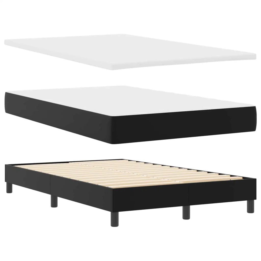 Letto a molle con materasso Nero 120 x 200 cm Pelle sintetica 3339044