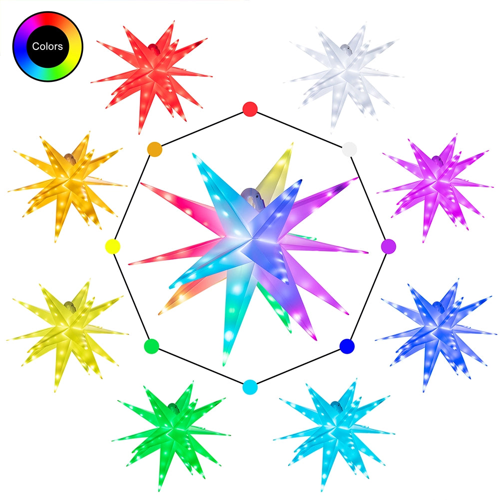 Stella Luminosa di Natale da Soffitto Decorazione Natalizia LED RGB 25cm con App
