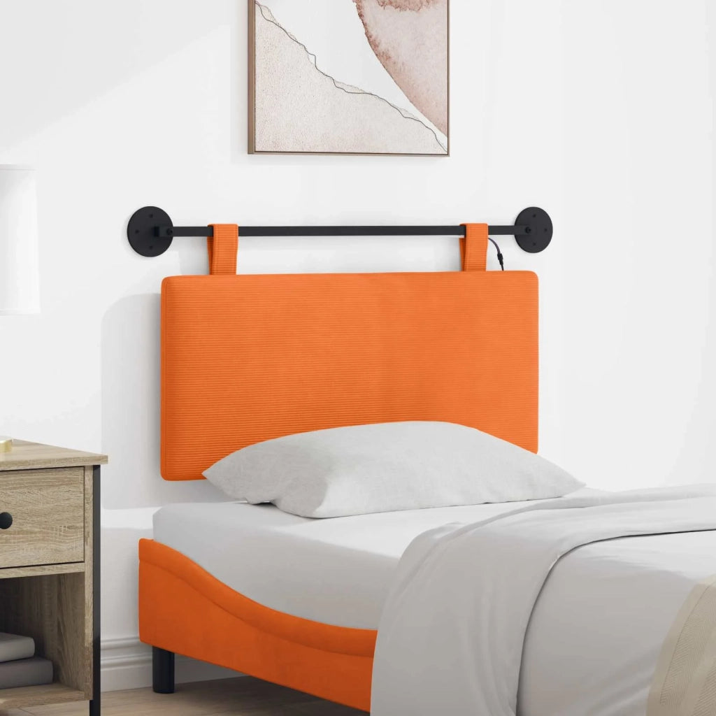 Testiera sospesa Con luce LED Arancione Tessuto in Cords 3424279