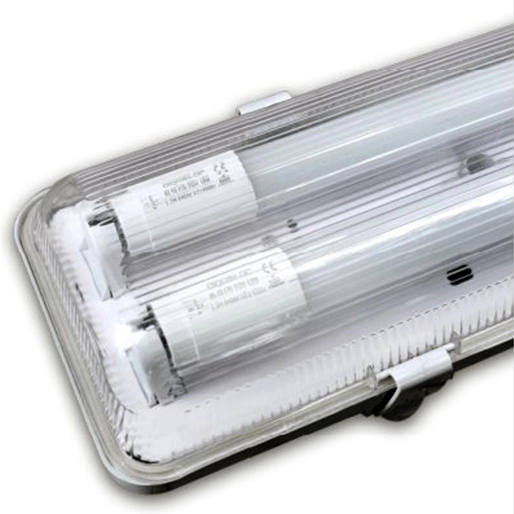 Trade Shop - Plafoniera Stagna Completa Di 2 Tubo Neon A Led 150cm Per Soffitto Parete Ip65 -