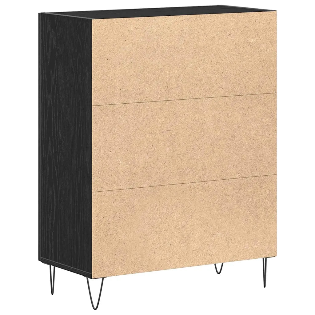 Credenza Rovere Nero 69,5 x 34 x 90 cm Legno multistrato 862873