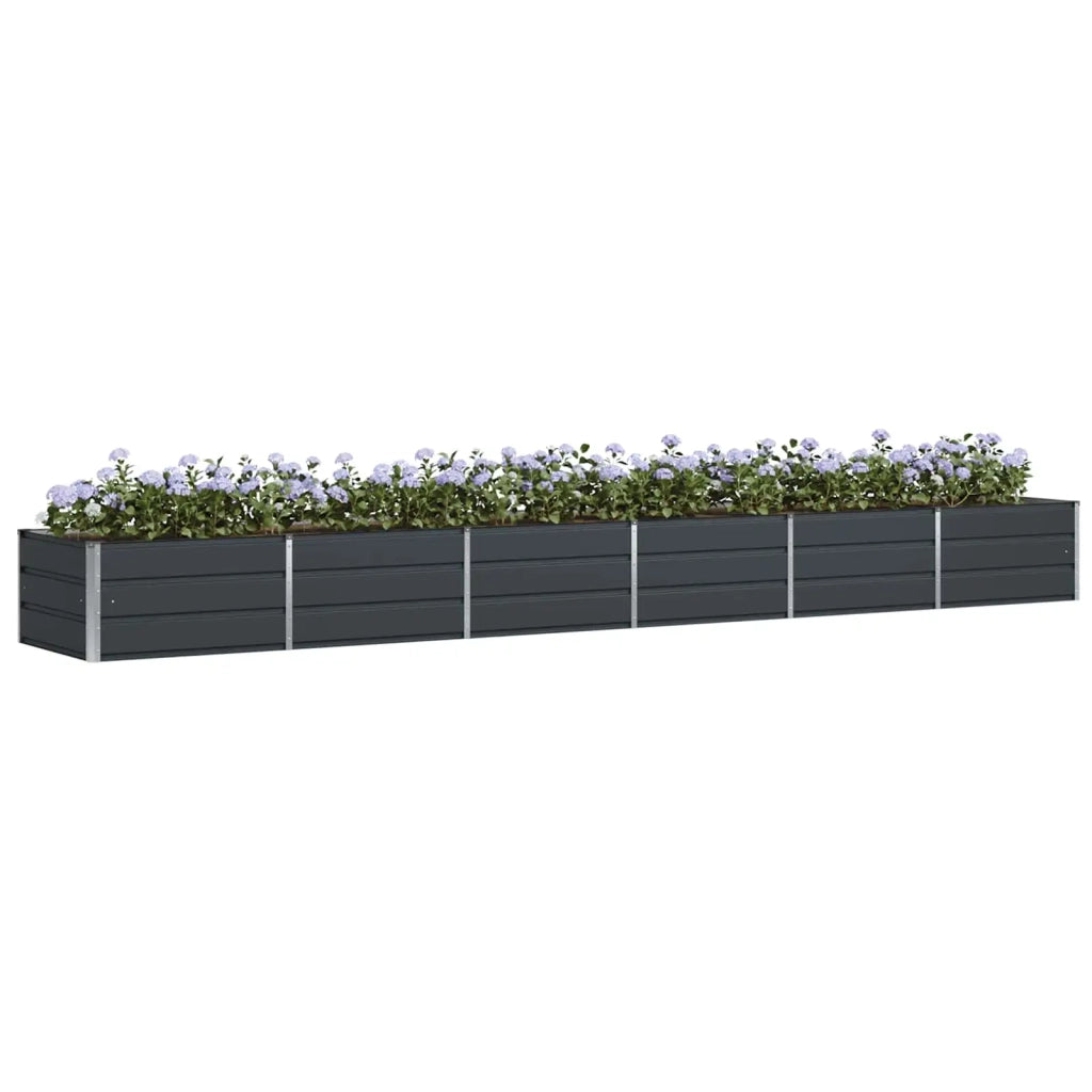 Fioriera | Cassetta per fiori | Vaso Antracite 480 x 80 x 45 cm Acciaio