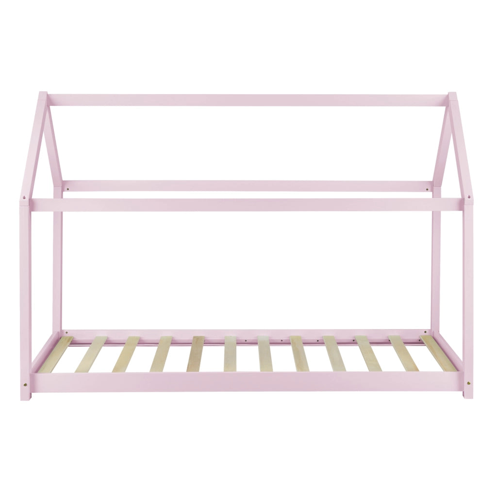Letto per Cameretta Netstal a Forma di Casetta 90 x 200 cm Rosa [en.casa]