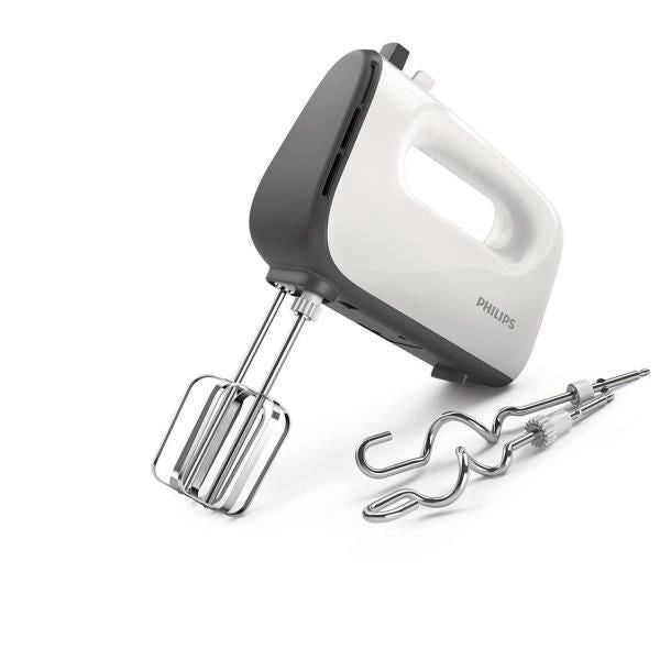 Philips HR3740-00 Daily Collection Sbattitore Manuale 450 W 5 Velocita' Turbo Fruste e Ganci Impasto in Acciaio colore Bianco