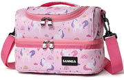 Borsa termica per bambini, 7L, con cinturino regolabile, borsa di pranzo, borsa di pranzo, borsa di pranzo con cinturino regolabile, zaino tridimensionale con isolamento a tre strati e chiusura a raccordo.