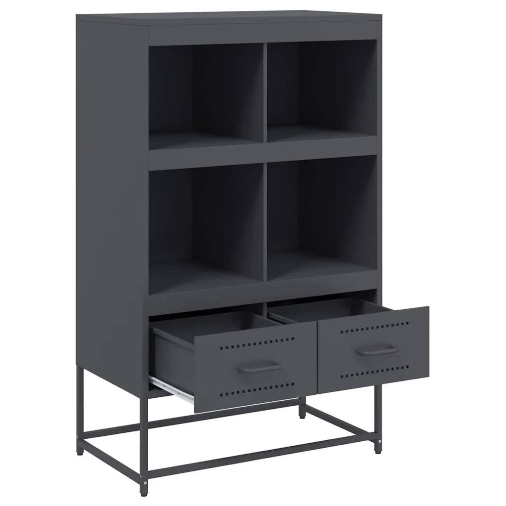 Credenza | Madia | Buffet da pranzo | Armadio da pranzo Antracite 68x39x111,5 cm Acciaio