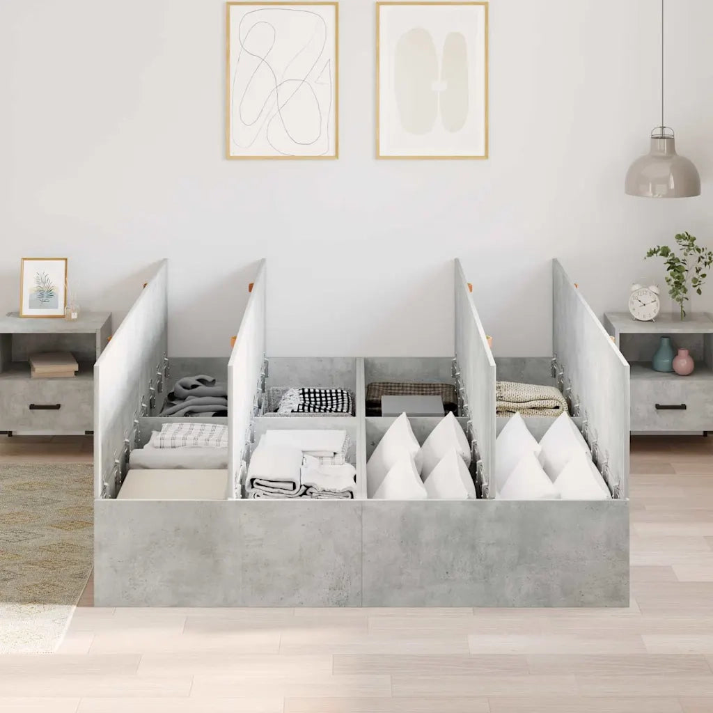 Struttura letto con contenitore Grigio cemento 140 x 190 cm 3335432