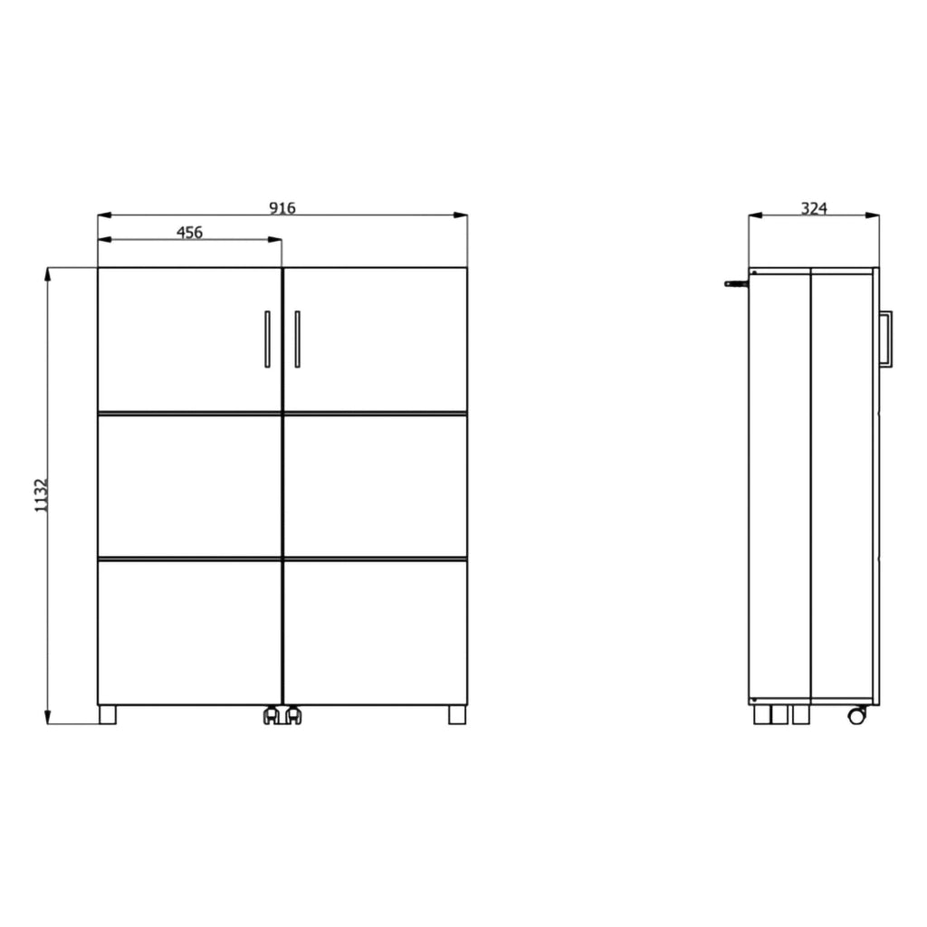 Mobile Portascarpe Ystad, Scarpiera 9 Ripiani, 92x33x113h cm Bianco Crema