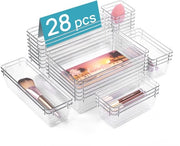 Organizzatore di carrello 28 pezzi con 4 misure, organizzatore di carrello con tavola, organizzatore di carrello, organizzatori di carrello per cucina, gioielli, camera da letto, ufficio