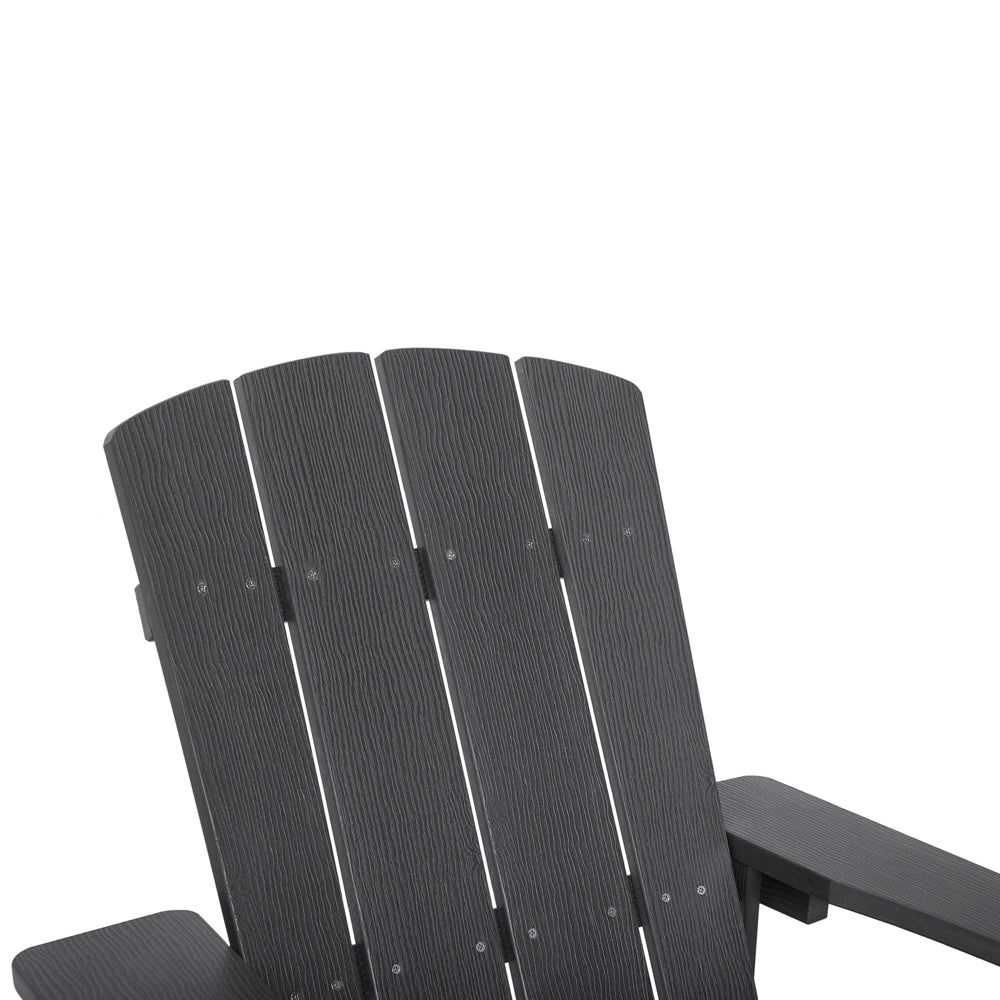 Sedia da giardino in plastica grigio scuro in legno resistente agli agenti atmosferici in stile moderno