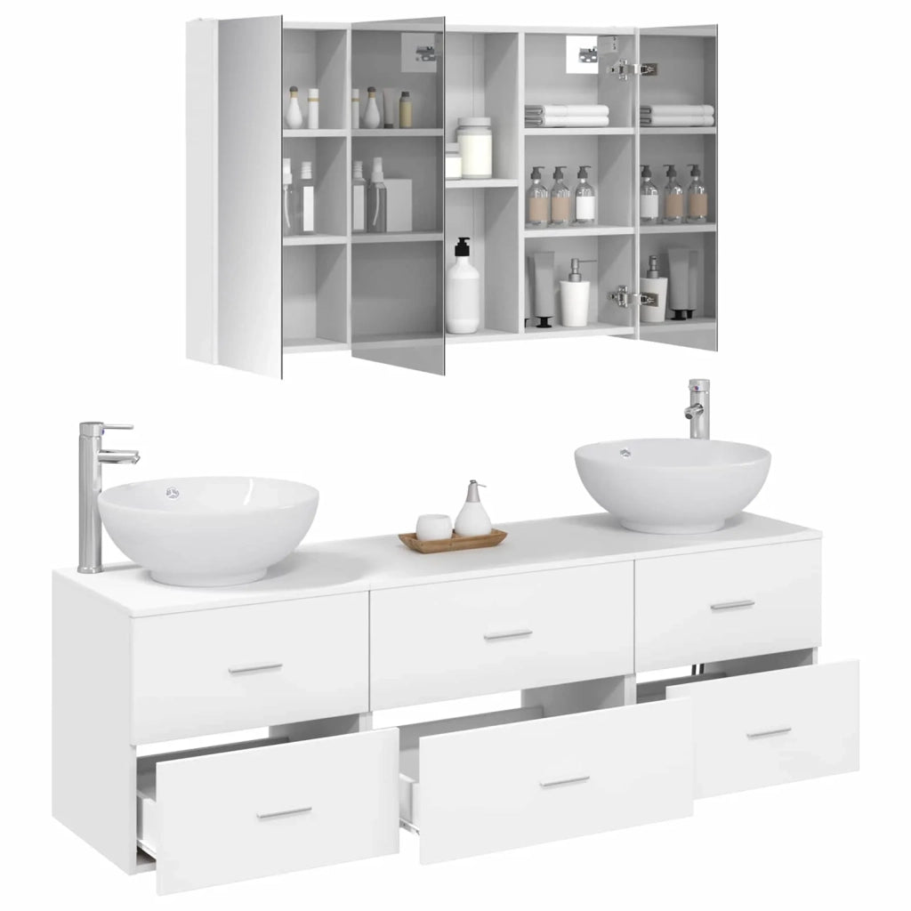 Set di mobili per il bagno 4 pcs Bianco 3406943