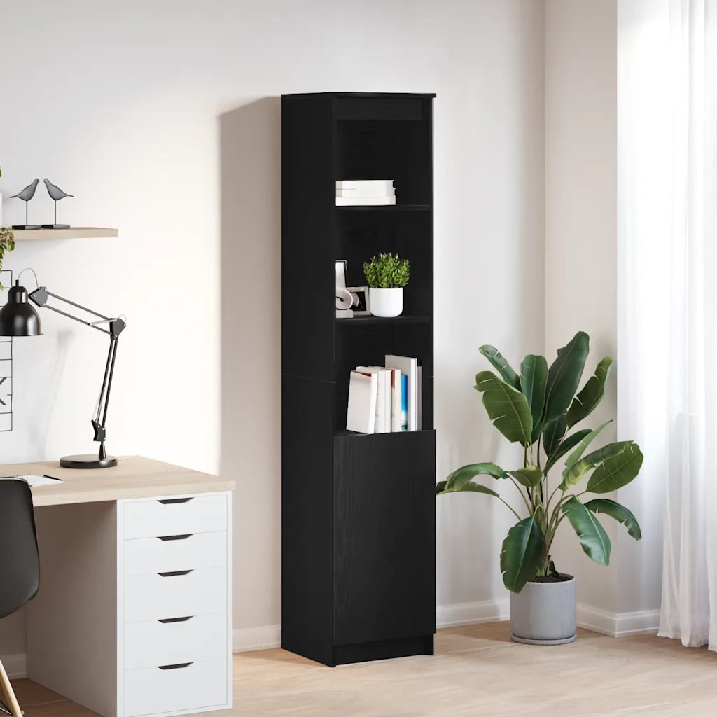 Credenza Rovere Nero 37,5x35x180 cm in Legno Multistrato 861671
