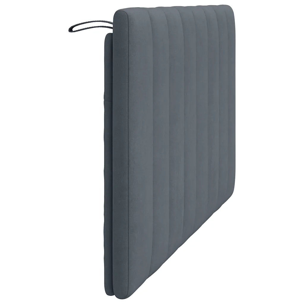 Cuscino Testiera Hanko Grigio Scuro 120 cm in Velluto CFW7488917