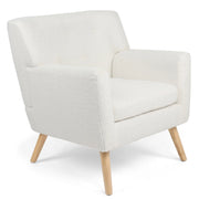 IDMarket - LIV Poltrona scandinava in tessuto bouclette bianco