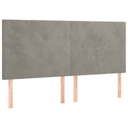 Testiera | Testata Grigio Chiaro 160x5x118/128 cm Velluto