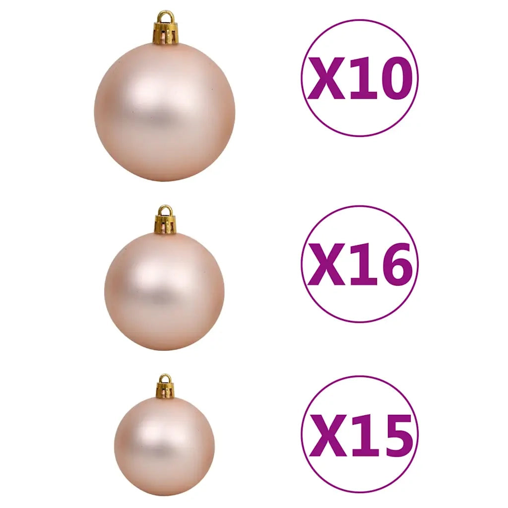 Albero di Natale Preilluminato con Palline Verde 240 cm PVC 3077624
