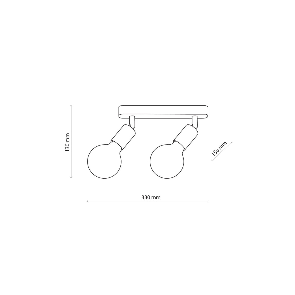 Plafoniera SIMPLY TK-Lighting 2xE27 15W nero/legno chiaro