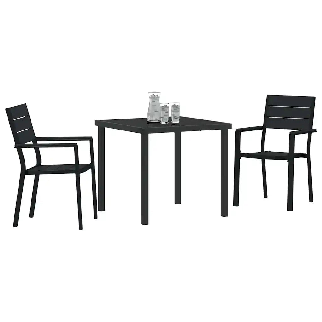 Set da Pranzo per Giardino 3 pcs Nero 3379142