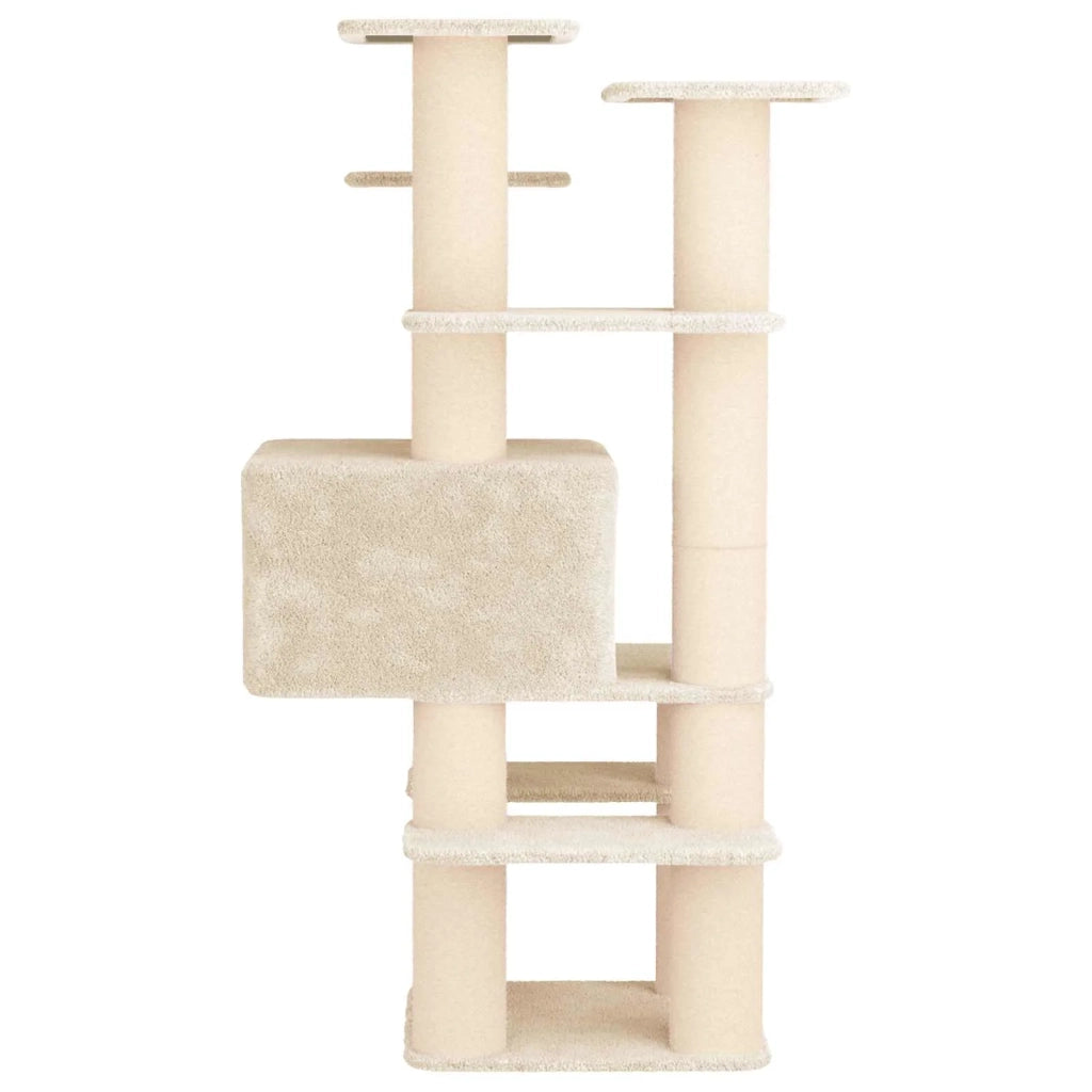 Albero per gatti con pali per graffiare in sisal Crema 161 cm 42033051