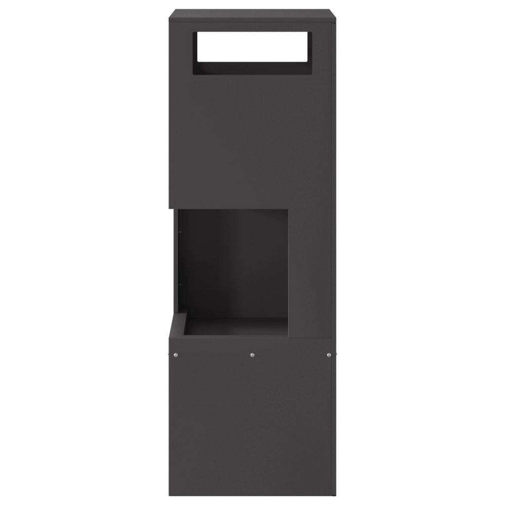Focolare Quadrato Nero 35x35x100 cm Acciaio