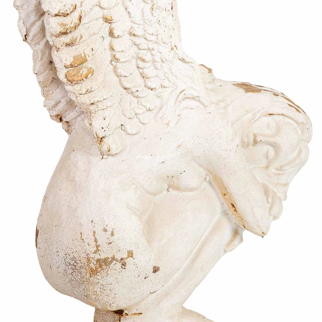 Figura decorativa angelo in magnesio bianco 32x30x95,5h cm