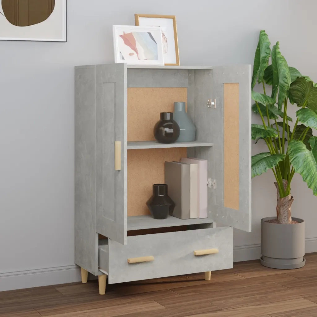 Credenza Grigio Cemento 70x31x115 cm in Legno Multistrato 812568