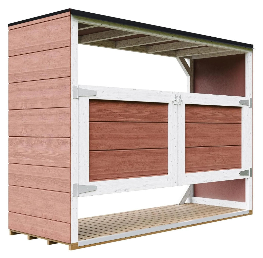 Casetta da giardino per bidoni spazzatura 3x240L - Timbela M982A-REDWOOD RED