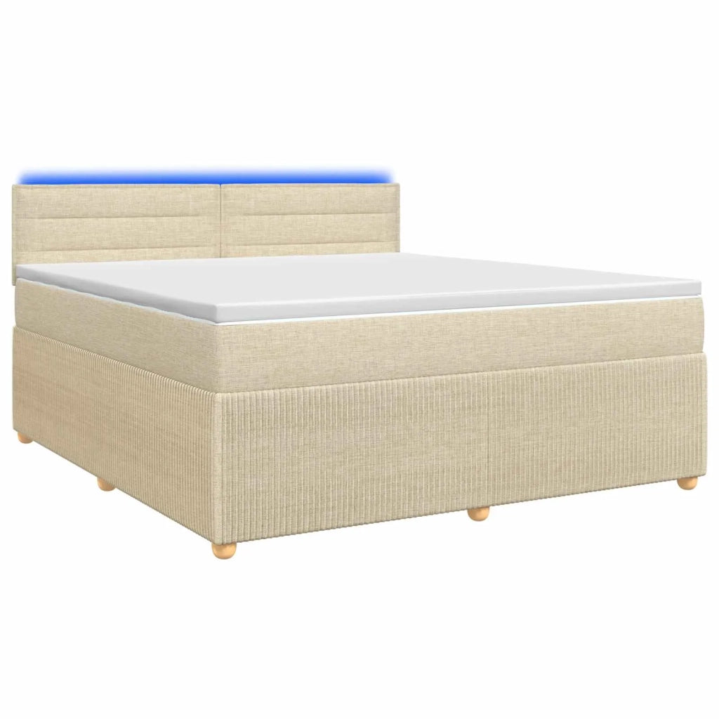 Letto box spring con materasso Crema 140 x 190 cm Tessuto 3452923