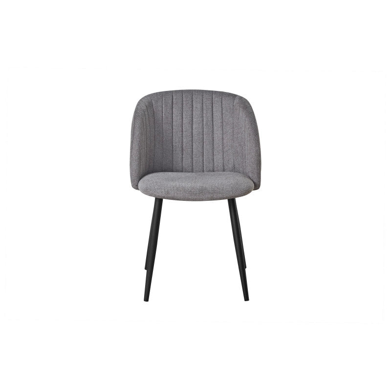 Set di 2 Poltrone Rhonda In Tessuto Grigio Gambe Nere Dimensione 59 5x54 5x81 5 Cm