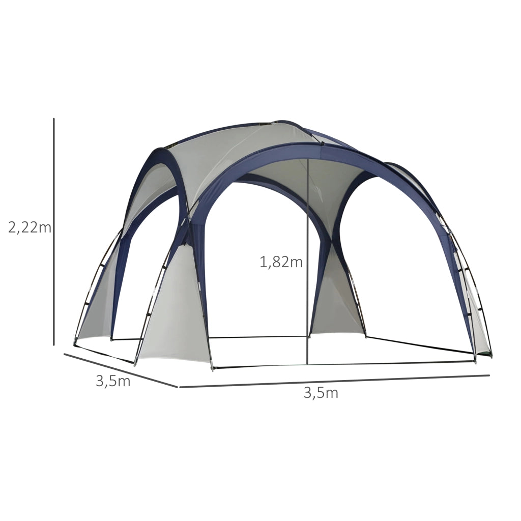 Tenda da campeggio Tenda da giardino Tenda Tenda Tenda Tenda Solare Pallino Impermeabile Palo in fibra di vetro resistente alle intemperie + Poliestere Crema Bianco + Blu 3;5 x 3;5 x 2;3 m