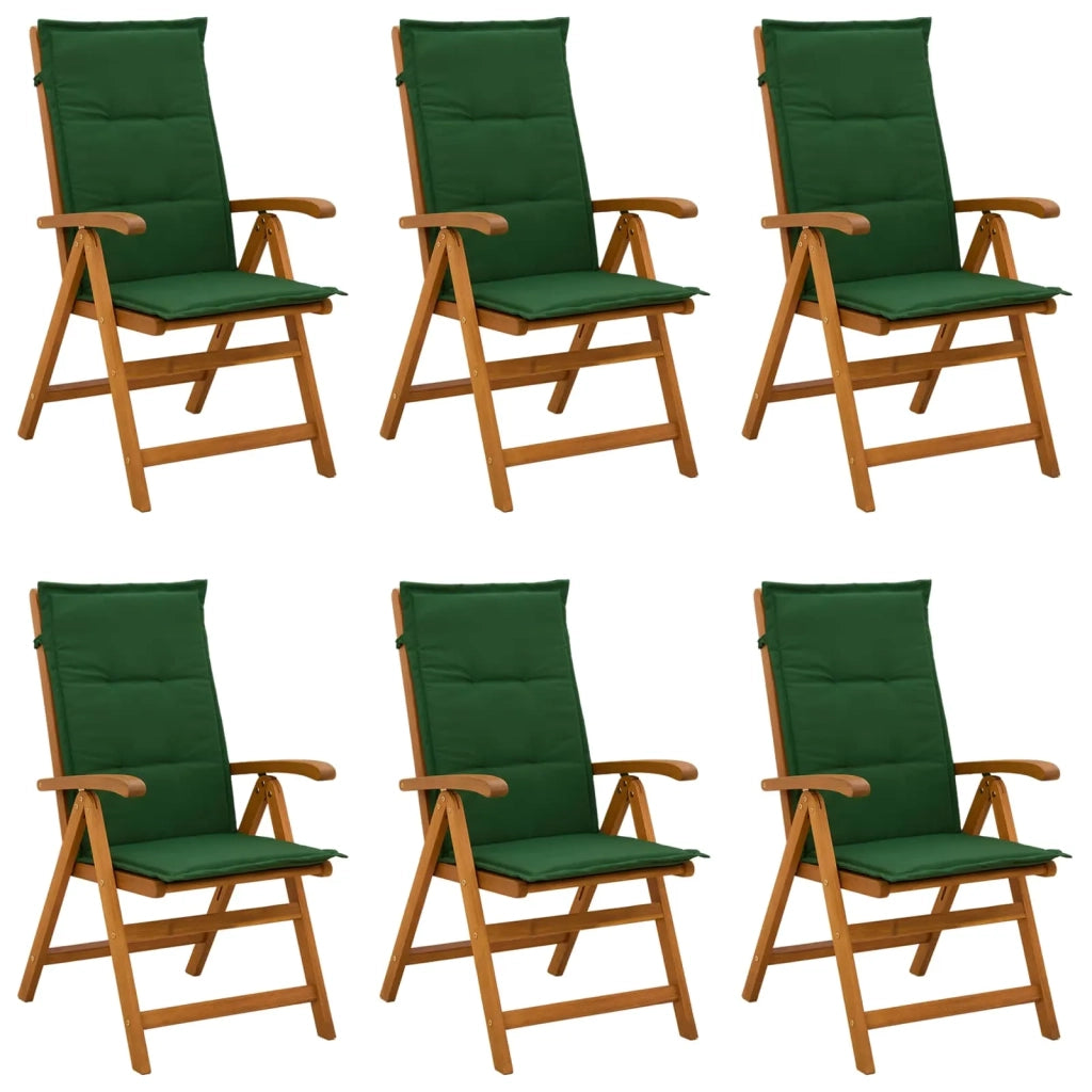 Sedie da giardino reclinabili 6 pz Naturale 3434475