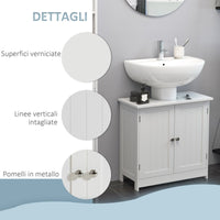 Mobile Sottolavello da Bagno 60x30x60 cm 2 Ante  Bianco