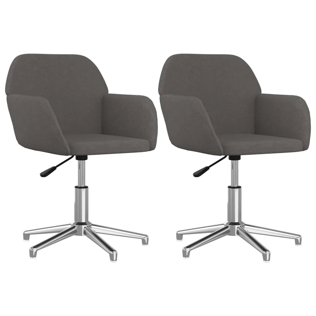 Sedie da Pranzo Girevoli 2 pz Grigio Scuro in Tessuto 3103031