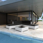 Set Divani da Giardino 6 pz con Cuscini in Polyrattan Bianco 42093
