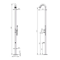 Doccia da Giardino 228,9x18x25 cm con Doccetta e Lavapiedi Sined Bosa Inox