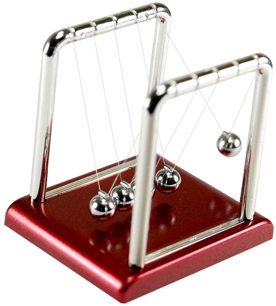Giocattolo Educativo - Pendolo di Newton - Sferette in Equilibrio - Giocattolo per Ufficio - Materiale ABS/Stal - Dimensioni 9x7,5x9,5cm - Giocattolo per Ufficio
