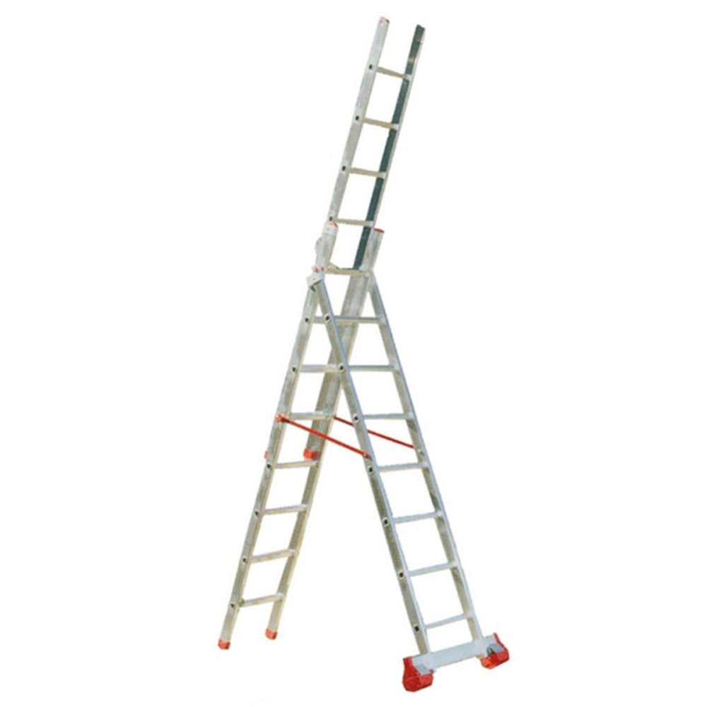 Scala a 3 Elementi in Alluminio Stella Forbice Appoggio Zoppa Formato: 8+8 gradini