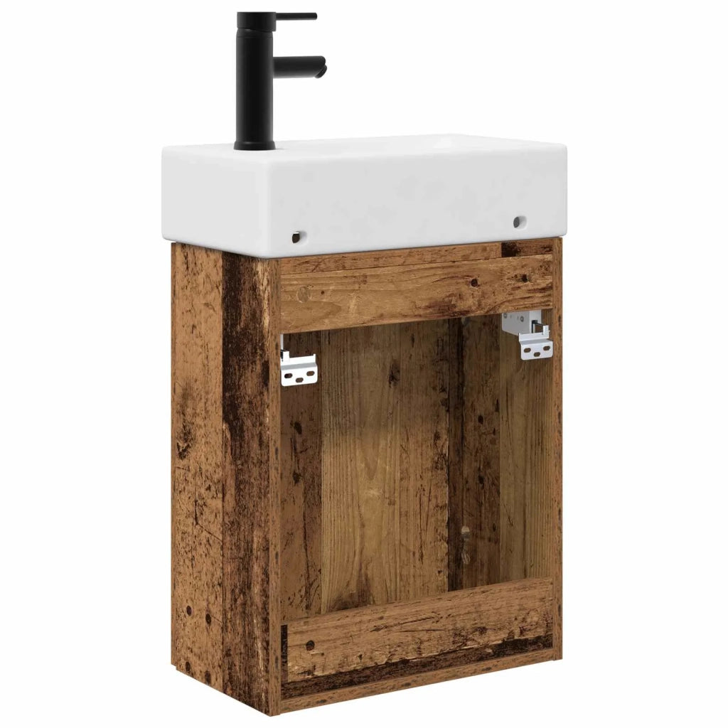Mobile bagno con rubinetto Legno antico 45,5 x 22,5 x 84 cm