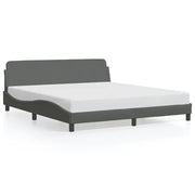 Letto matrimoniale | Letto per adulti | Giroletto Dover Grigio Scuro 160x200 cm Tessuto