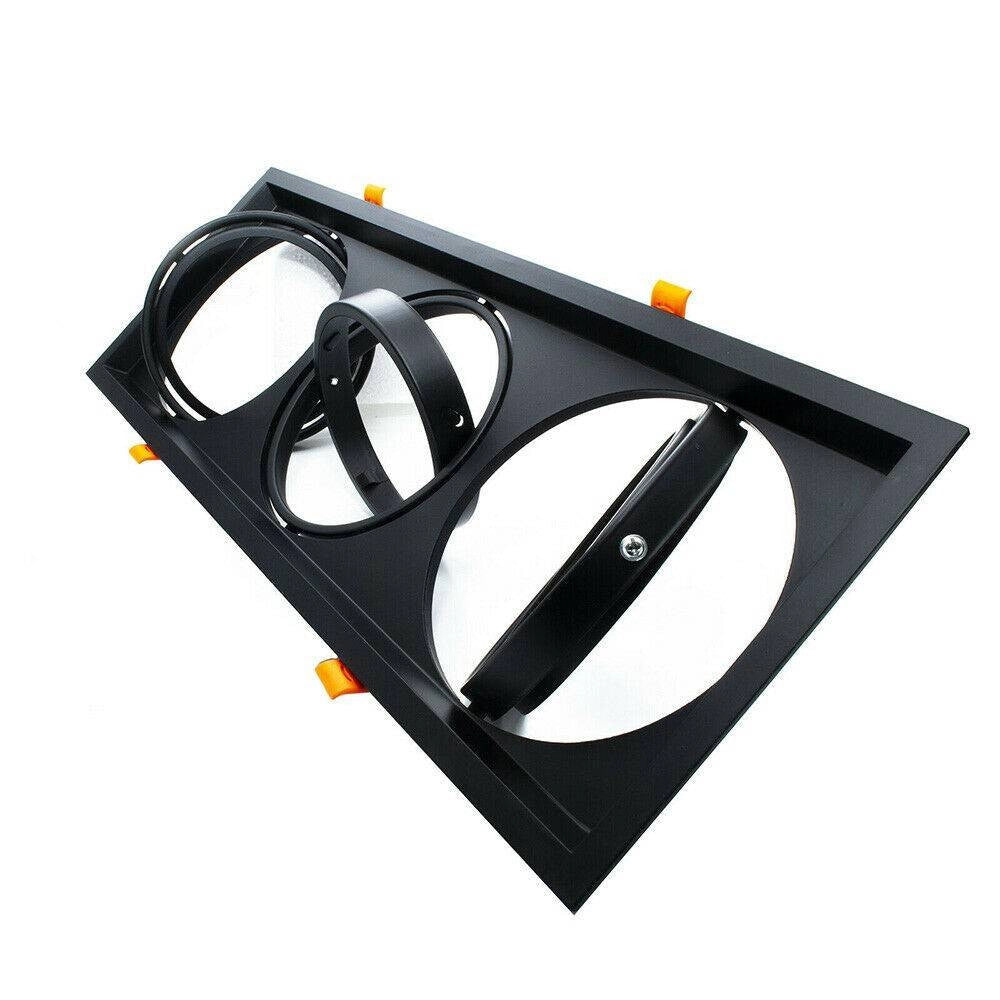 Trade Shop - Portafaretti Incasso Triplo Per Faretto Ar111 Rettangolare Orientabile P-ar111-3 -