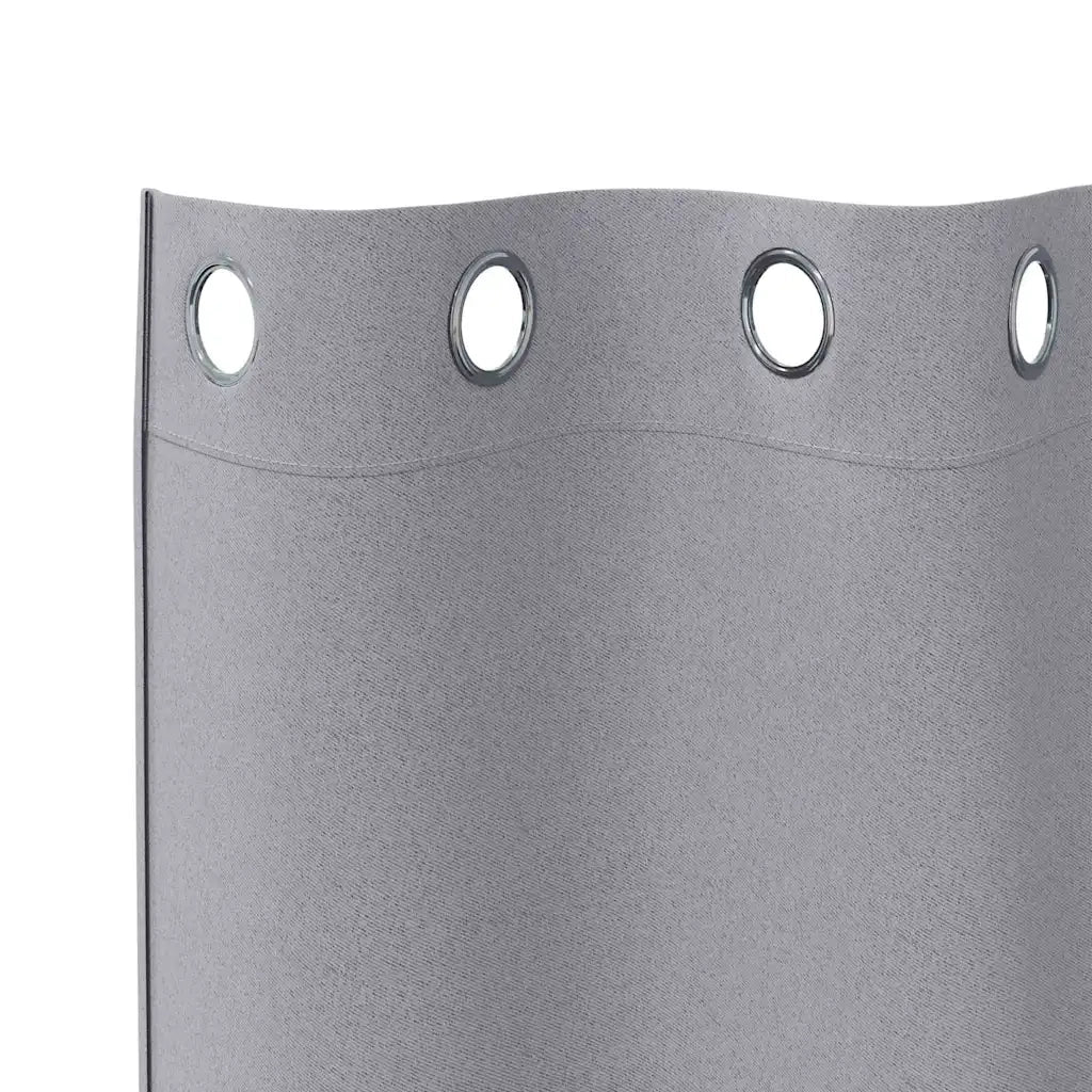 Tende Blackout con Anelli 2 pz Grigio chiaro 175 x 140 cm 4107344