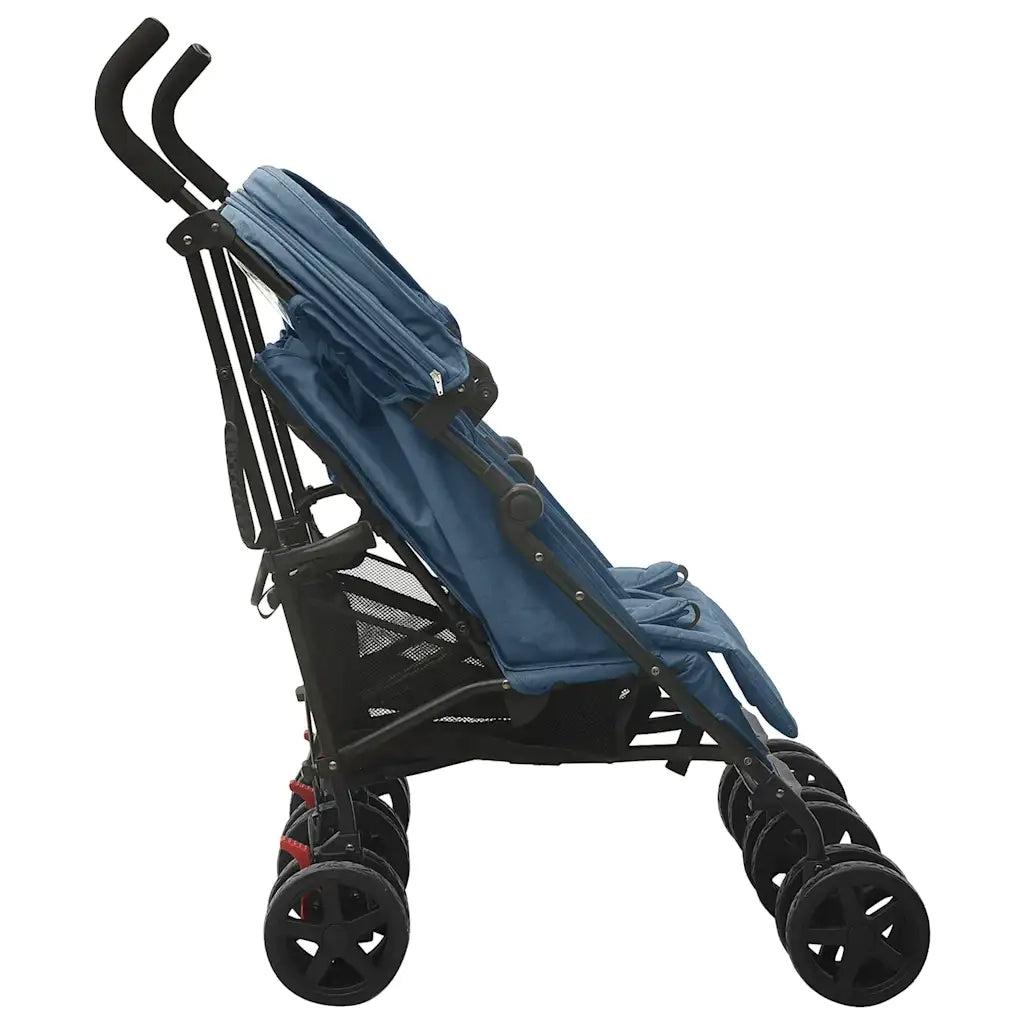Passeggino Gemellare Blu Marino in Acciaio 10238