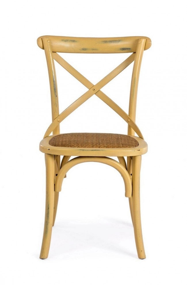 Sedia Cross Ocra in Legno