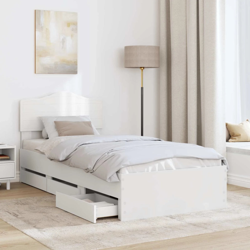 Struttura del letto Bianco 75 x 190 cm Legno Ingegnerizzato