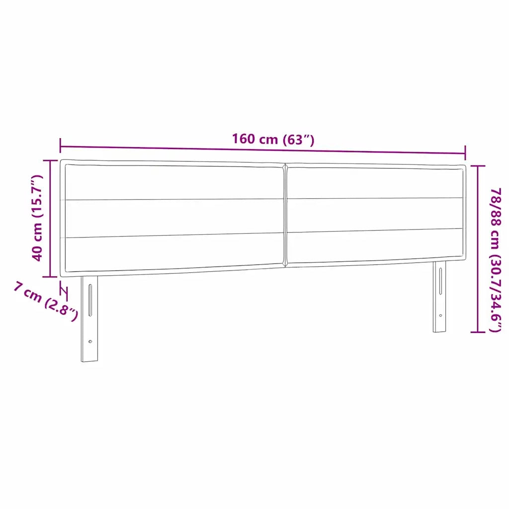Testiera LED con strisce LED Marrone Scuro 160 cm Tessuto 3337995